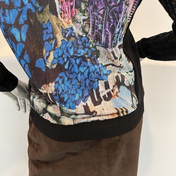 PINKO Print Pattern Top Long Sleeve Size L - Picture 8 of 13